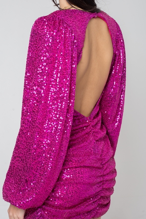 Vestido magenta brillitos